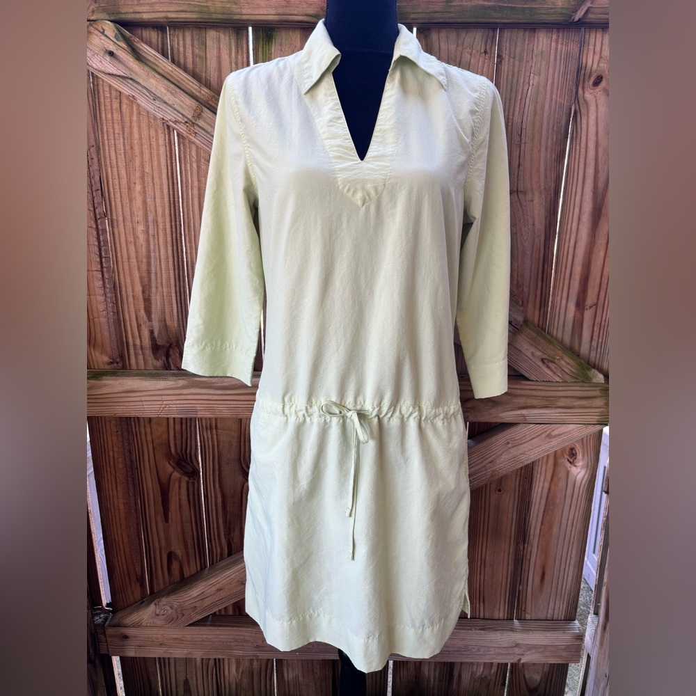 L.L. Bean SunSmart UPF 50 V Neck Cover-Up Dress Light Green Misses Size Small